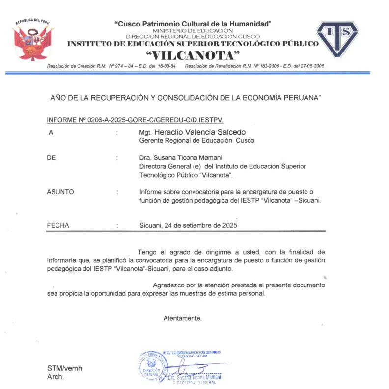 Convocatoria para la encargatura de puesto o función de gestión pedagógica convocatoria puestos de gestion